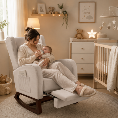 Fauteuil allaitement à bascule – rocking-chair « Maman Confort »