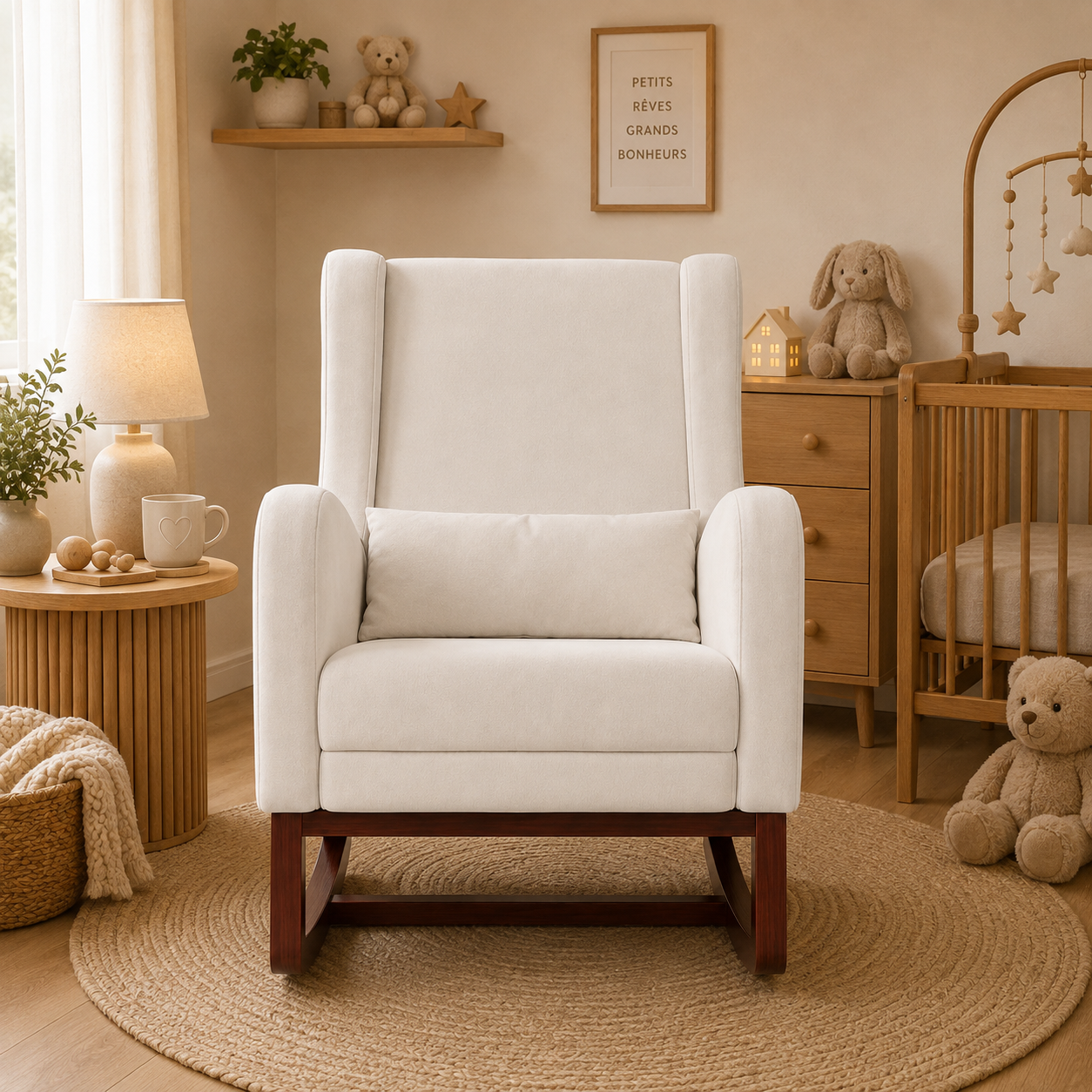 Fauteuil allaitement à bascule – rocking-chair « Maman Confort »