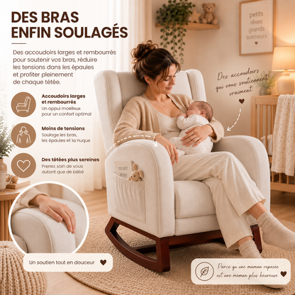 Fauteuil allaitement à bascule – rocking-chair « Maman Confort »
