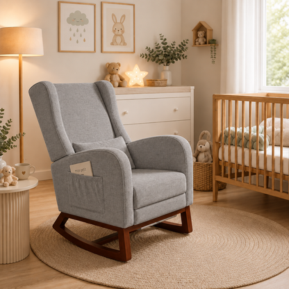 Fauteuil allaitement à bascule – rocking-chair « Maman Confort »